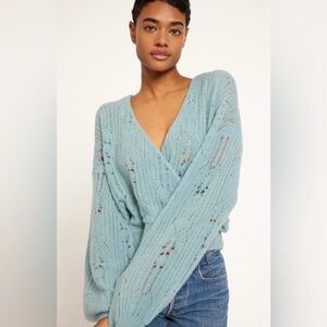 Joie Devika Crossover Pointelle Sweater